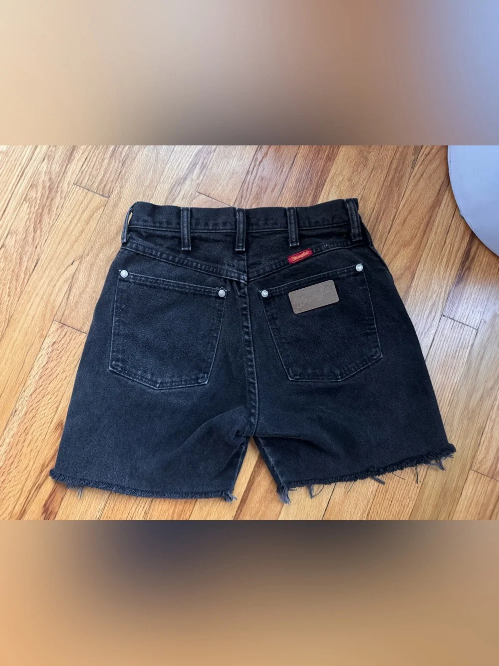 Black vintage wrangler denim shorts